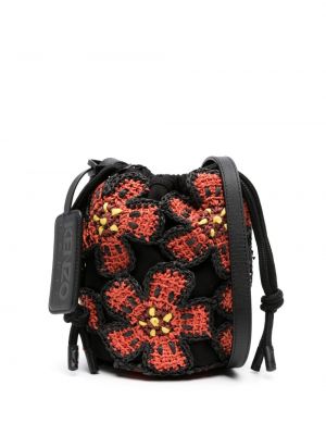 Virágos táska Kenzo fekete