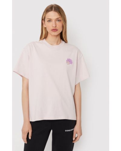 Laza szabású póló Converse rózsaszín