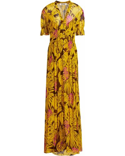 Žluté maxi šaty s potiskem Diane Von Furstenberg