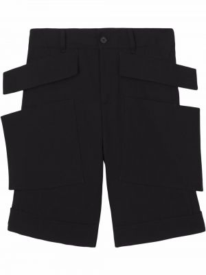 Volnene kratke hlače Burberry črna