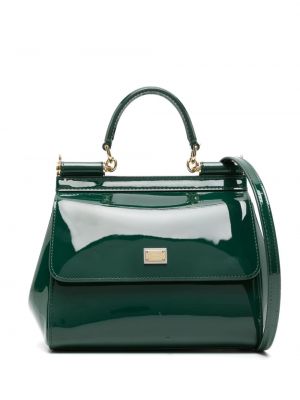 Kožená nákupná taška Dolce & Gabbana zelená