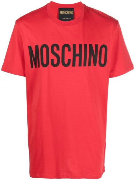 Тениска с принт с кръгло деколте Moschino