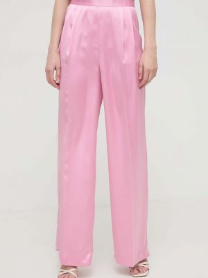 Spodnie z wysoką talią Twinset różowe