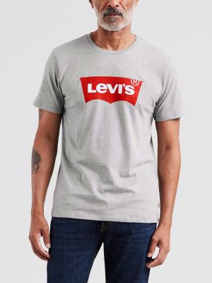 Tričko s potlačou Levi's sivá