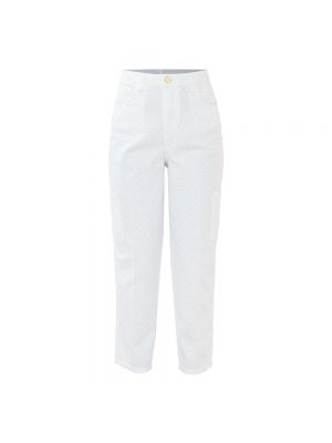 Spodnie w grochy z kieszeniami Kocca białe