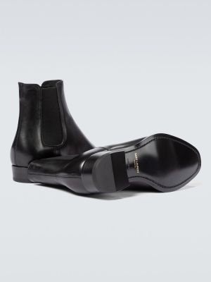 Leder chelsea boots Saint Laurent schwarz