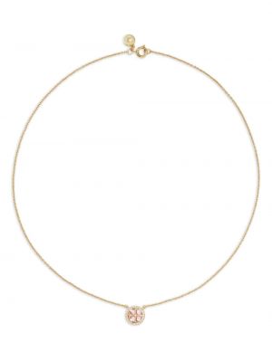 Ogrlica iz rožnatega zlata s kristali Tory Burch