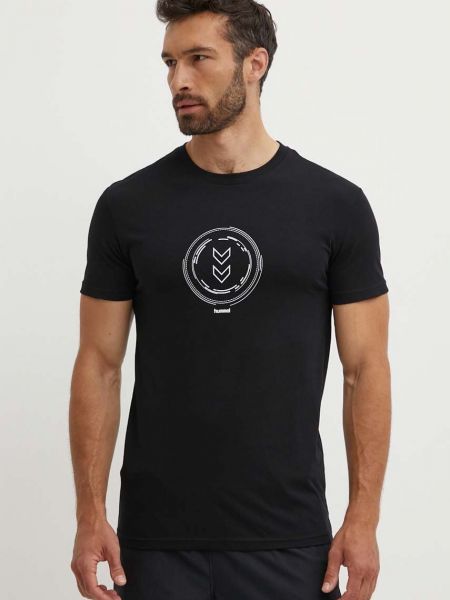 Koszulka z nadrukiem Hummel czarna