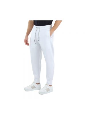 Pantalones de chándal de algodón de tela jersey Emporio Armani blanco