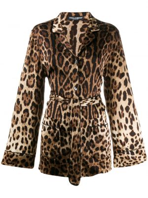 Leopardimustriga mustriline satiinist särk Dolce & Gabbana