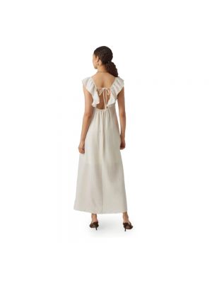 Sukienka długa bez rękawów koronkowa Vero Moda biała