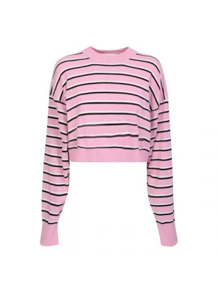 Хлопковый короткий свитер Palm Angels розовый