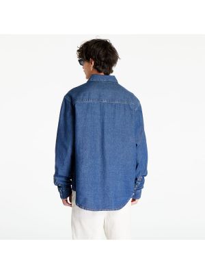Oversized džínová košile s kapsami Urban Classics modrá