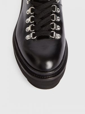 Шкіряні черевики на платформі Allsaints чорні