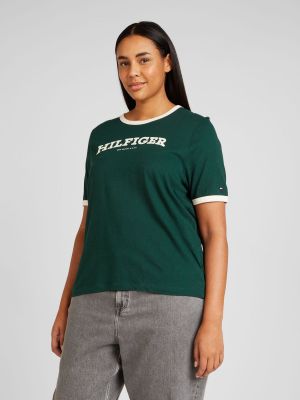 Marškinėliai Tommy Hilfiger Curve žalia