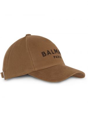 Haftowana czapka z daszkiem bawełniana Balmain