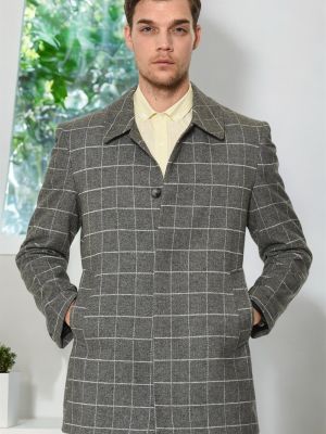 Kostkovaný kabát Dewberry šedý