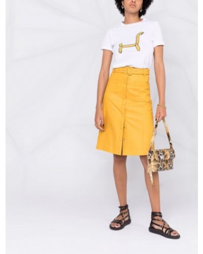Falda midi de cintura alta Pinko amarillo