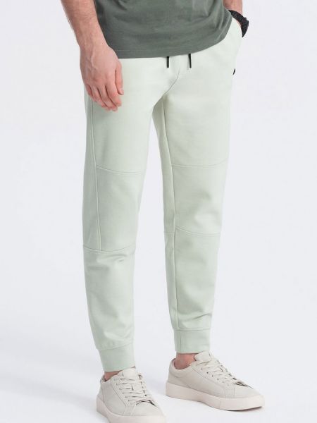 Спортивные штаны на молнии с карманами Ombre зеленые