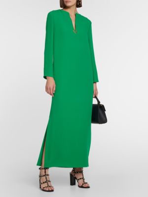 Selyem hosszú ruha Valentino zöld