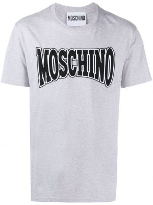 Тениска с принт Moschino сиво