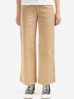Kalhoty s vysokým pasem relaxed fit Converse hnědé