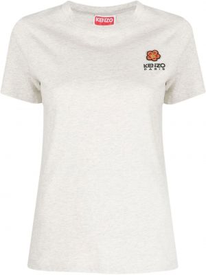 Kokvilnas t-krekls ar izšuvumiem Kenzo pelēks