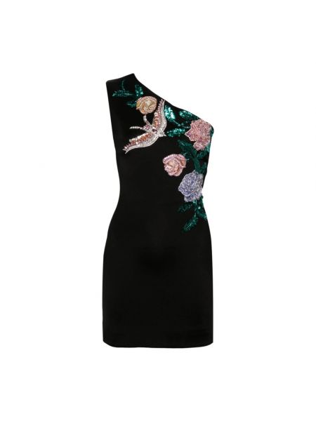 Sukienka z koralikami Balmain czarna
