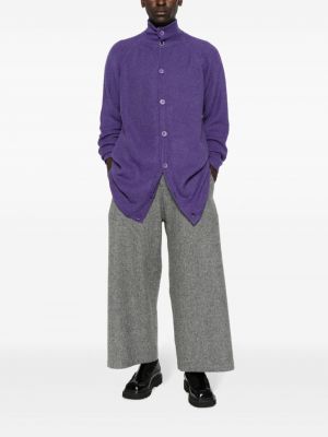 Kardigan s knoflíky Yohji Yamamoto fialový