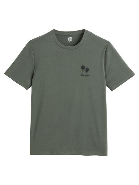 Camiseta con bordado manga corta La Redoute Collections verde