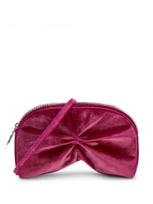 Žametna crossbody torbica iz rebrastega žameta Giuseppe Zanotti roza