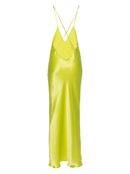 Jedwabna sukienka długa Pierre Louis Mascia zielona