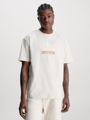 Camiseta roto manga corta Calvin Klein Jeans blanco