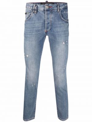 Jeans skinny effet usé Philipp Plein bleu