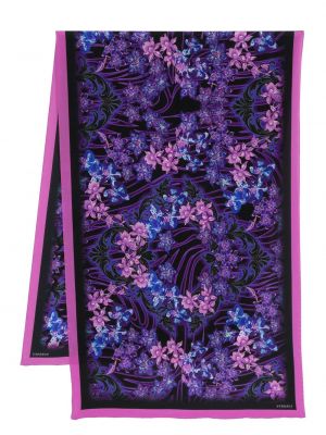 Копринен шал на цветя с принт Versace