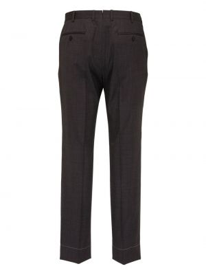 Vlněné rovné kalhoty Brioni šedé