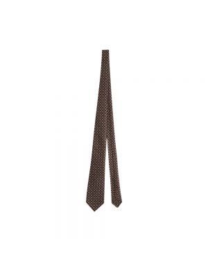 Jedwabny krawat Kiton brązowy