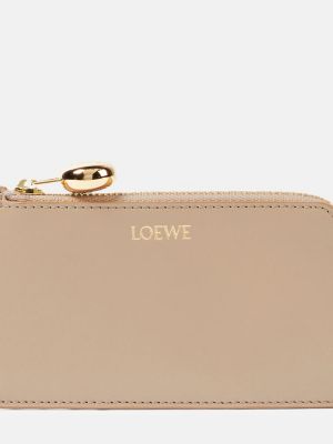 Kožená peněženka Loewe béžová