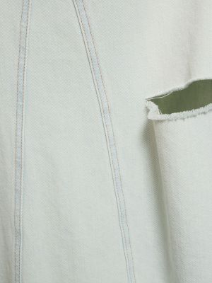 Βαμβακερή φούστα τζιν Mm6 Maison Margiela λευκό