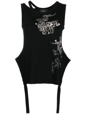 Tank top med print Yohji Yamamoto svart