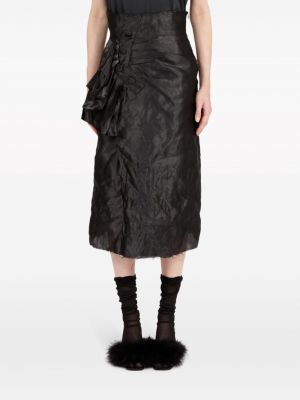Drapované midi sukně Maison Margiela černé