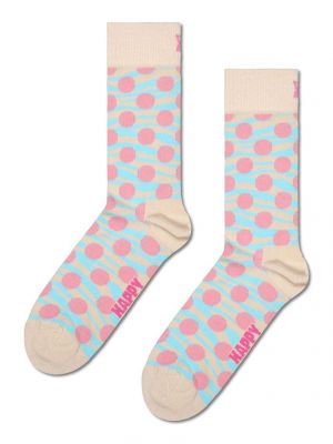 Pikčaste nogavice s tigrastim vzorcem Happy Socks roza