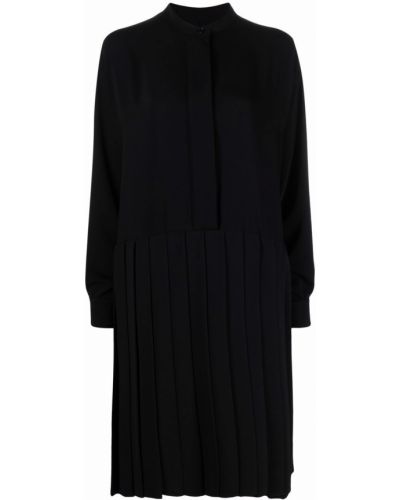 Vestido camisero plisado Mm6 Maison Margiela negro