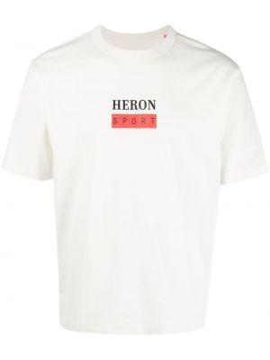 Koszulka bawełniana z nadrukiem Heron Preston biała
