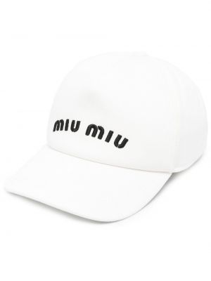 Brodert cap Miu Miu hvit