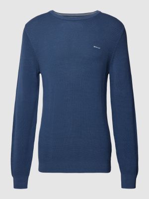 Dzianinowy sweter Gant niebieski