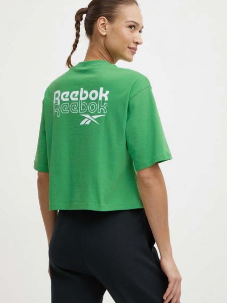 Pamučna majica Reebok zelena