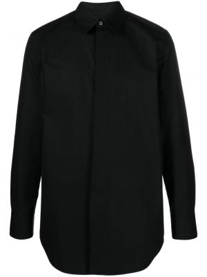 Bavlnená košeľa na gombíky Jil Sander čierna