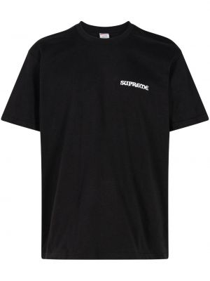 Памучна тениска Supreme черно