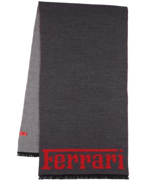 Echarpe à franges en laine Ferrari noir